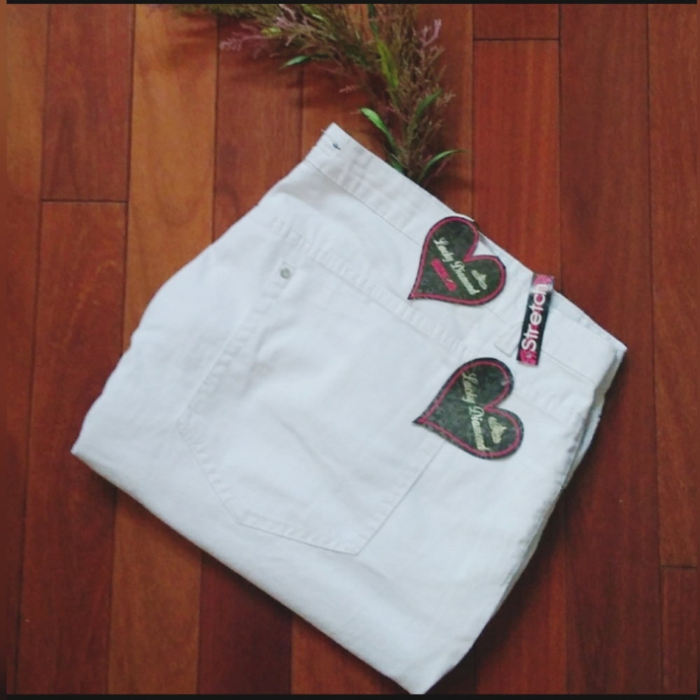 Lucky Diamond | PLUS Jean Shorts White